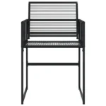 x4 Black Poly Rattan Garden Chairs - 50.5 x 51 x 81.5cm