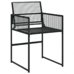 x4 Black Poly Rattan Garden Chairs - 50.5 x 51 x 81.5cm