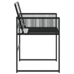 x4 Black Poly Rattan Garden Chairs - 50.5 x 51 x 81.5cm