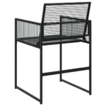 x4 Black Poly Rattan Garden Chairs - 50.5 x 51 x 81.5cm