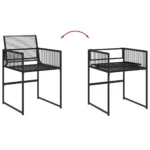 x4 Black Poly Rattan Garden Chairs - 50.5 x 51 x 81.5cm