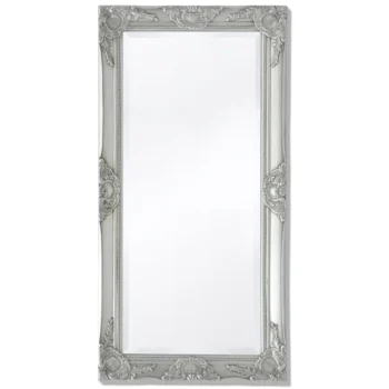 Wall Mirror Baroque Style - Silver - 100 x 50cm