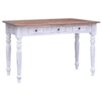 Solid Mahogany Desk - White - 117 x 57 x 75cm