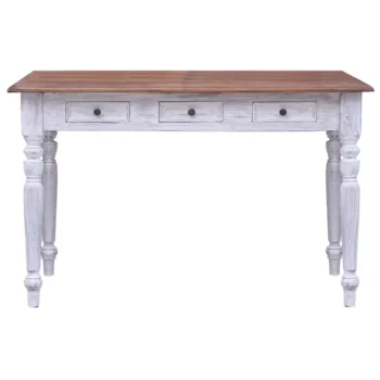 Solid Mahogany Desk - White - 117 x 57 x 75cm