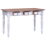 Solid Mahogany Desk - White - 117 x 57 x 75cm