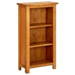 3 Tier Solid Oak Wood Bookcase - 45 x 22.5 x 82cm