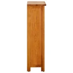 3 Tier Solid Oak Wood Bookcase - 45 x 22.5 x 82cm