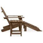 Wooden Garden Chair With Ottoman & Table - Brown - 69.5 x 147.5 x 89.5cm