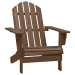 Wooden Garden Chair With Ottoman & Table - Brown - 69.5 x 147.5 x 89.5cm