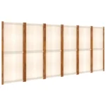 6 Panel Room Divider - Cream White - 420 x 180cm