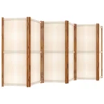 6 Panel Room Divider - Cream White - 420 x 180cm