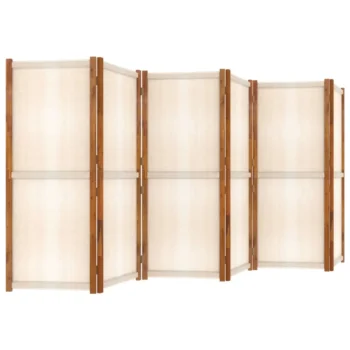 6 Panel Room Divider - Cream White - 420 x 180cm