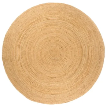 Round Hand-Braided Jute Rug - 180cm