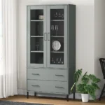 OSLO Bookcase With Metal Legs - Grey - 85 x 35 x 172.5cm