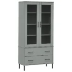 OSLO Bookcase With Metal Legs - Grey - 85 x 35 x 172.5cm