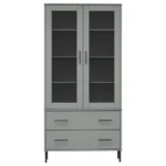 OSLO Bookcase With Metal Legs - Grey - 85 x 35 x 172.5cm