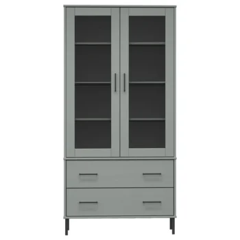 OSLO Bookcase With Metal Legs - Grey - 85 x 35 x 172.5cm