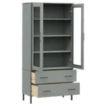 OSLO Bookcase With Metal Legs - Grey - 85 x 35 x 172.5cm