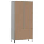 OSLO Bookcase With Metal Legs - Grey - 85 x 35 x 172.5cm