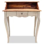 Antique Style Writing Desk - Solid Mahogany Wood - 80 x 40 x 92cm