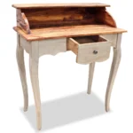 Antique Style Writing Desk - Solid Mahogany Wood - 80 x 40 x 92cm