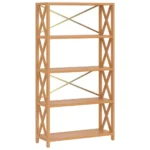 5 Tier Shelf - Solid Oak Wood - 80 x 30 x 146cm