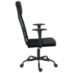 Height Adjustable Office Chair - Black Mesh Fabric And Faux Leather