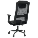 Height Adjustable Office Chair - Black Mesh Fabric And Faux Leather