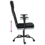 Height Adjustable Office Chair - Black Mesh Fabric And Faux Leather