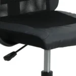 Height Adjustable Office Chair - Black Mesh Fabric And Faux Leather