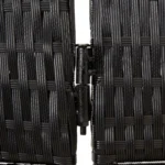 Room Divider 6 Panels - Black - Poly Rattan