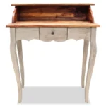 Antique Style Writing Desk - Solid Mahogany Wood - 80 x 40 x 92cm