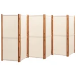 6 Panel Room Divider - Cream White - 420 x 180cm