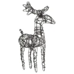 Rattan Christmas Reindeer Decorations - 4 pcs - 160 LEDs Warm White