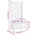 Planter with Trellis - Solid Fir Wood - Black - 55 x 30 x 110cm