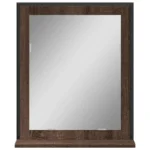 Bathroom Mirror with Shelf - Engineered Wood - Smoked Oak - 50 x 12 x 60cm