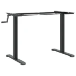 Manual Height Adjustable Standing Desk Frame With Hand Crank - Black - 135 x 60 x 70cm