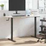 Manual Height Adjustable Standing Desk Frame With Hand Crank - Black - 135 x 60 x 70cm