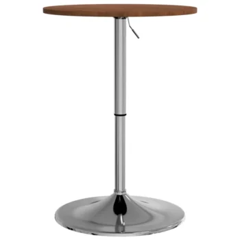 Round Adjustable Home Bar Table - Solid Oak Wood - 50 x 89.5cm