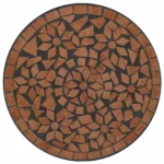 Mosaic Ceramic Bistro Table - Terracotta - 50 x 70cm