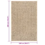 Rug Jute Look Indoor & Outdoor Rug - 240 x 340cm