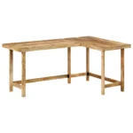 Rustic L-Shaped Desk - Solid Mango Wood - 165 x 110 x 75cm