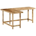 Rustic L-Shaped Desk - Solid Mango Wood - 165 x 110 x 75cm