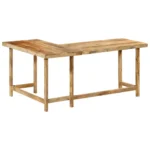 Rustic L-Shaped Desk - Solid Mango Wood - 165 x 110 x 75cm