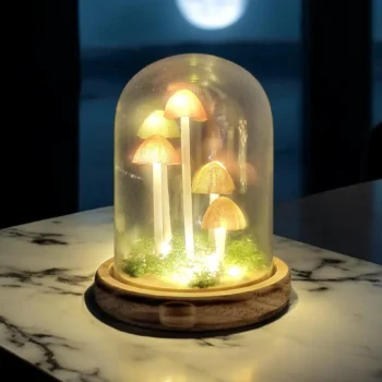 Led Mushroom Glass Globe - 22cm