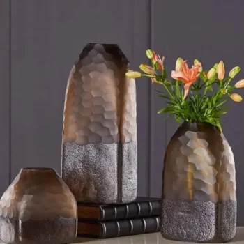 Handcrafted - Rustic Inspired Glass Iren Vases