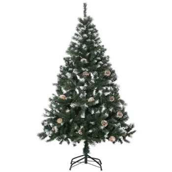 Artificial Christmas Tree - Snow-Flocked & Pine Cones - 150cm