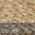 Round Hand-Braided Jute Rug - Natural & Grey - 150cm