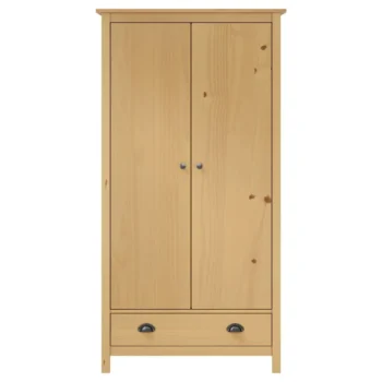 2 Door Wardrobe - Solid Pine Wood - 89 x 50 x 170cm