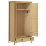 2 Door Wardrobe - Solid Pine Wood - 89 x 50 x 170cm